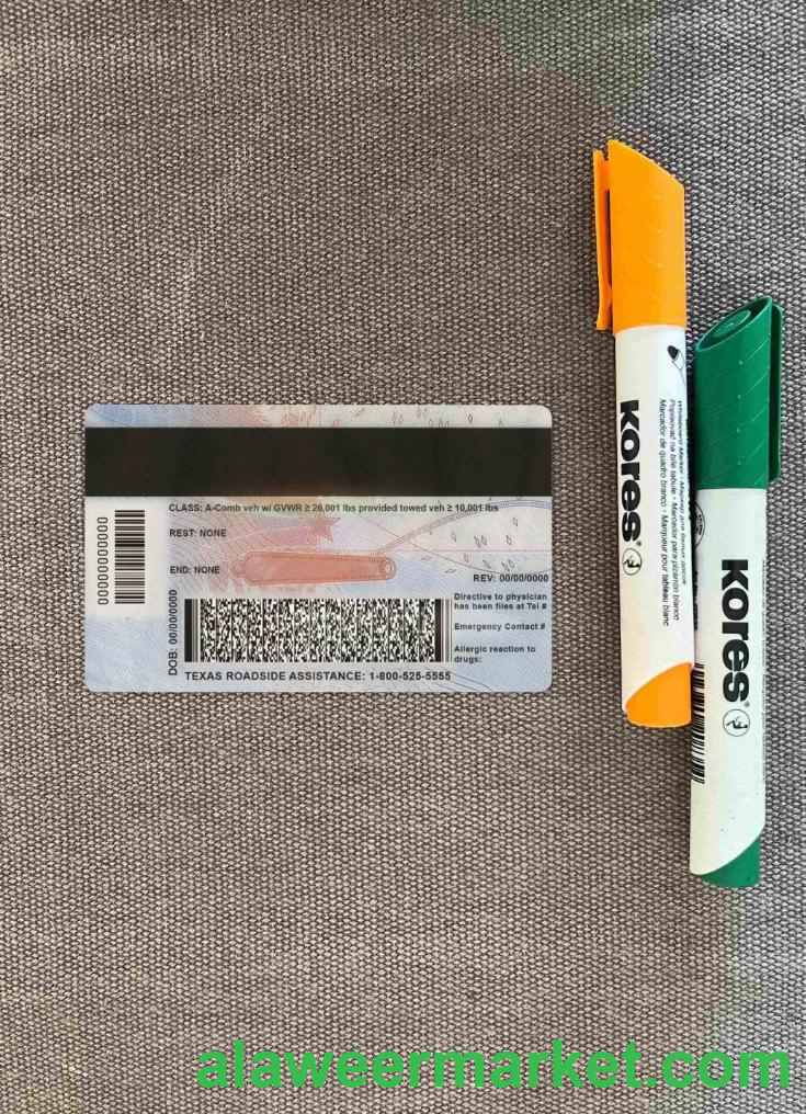 USA Texas driving license under 21 photolook BACK